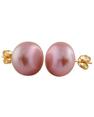 Splendid 14k 11-12mm Pearl Earrings - Pink