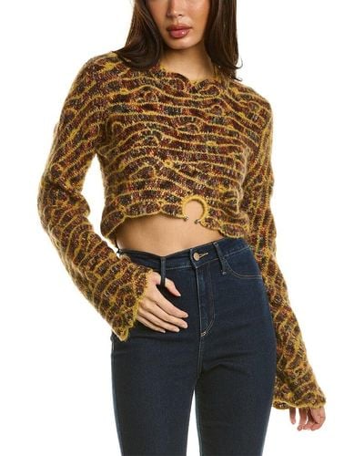 Sea Skye Crochet Mohair & Wool-blend Sweater - Yellow