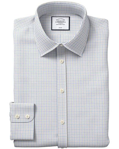 Charles Tyrwhitt Non-iron Twill Check Shirt - Gray