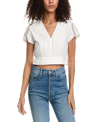The Kooples Lace-trim Top - White
