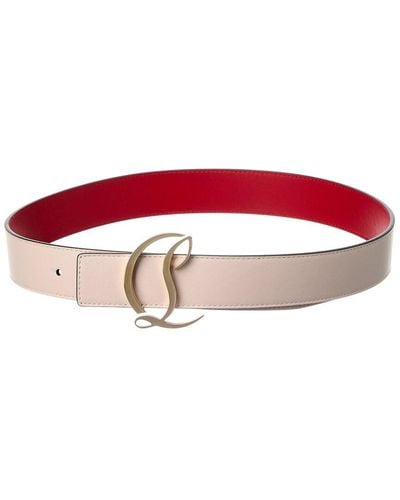 Christian Louboutin Cl Logo Leather Belt - Red