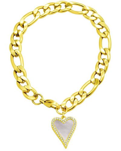 Adornia 14k Plated Pearl Charm Bracelet - Yellow