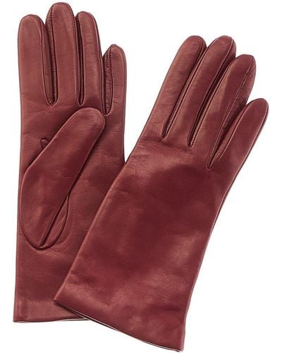Portolano Cashmere-lined Leather Gloves - Red