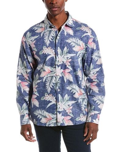 Tommy Bahama Barbados Breeze Beach Bloom Linen-blend Shirt - Blue
