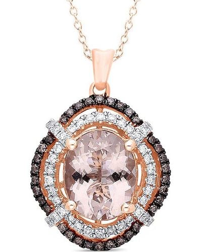 Kallati 14k Rose Gold 3.20 Ct. Tw. Diamond & Morganite Necklace - Pink