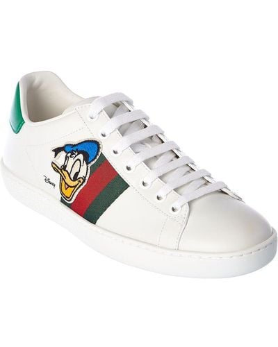 Gucci X Disney Donald Duck Ace Leather Sneaker - White