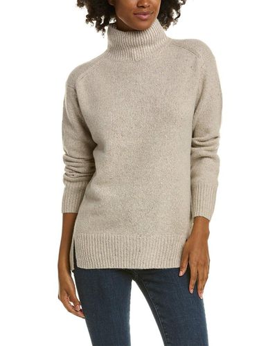 Vince Donegal Side Slit Cashmere Sweater - Natural