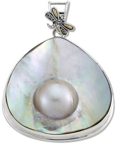 Samuel B. 18k & Silver Pearl Blister Pendant - Metallic