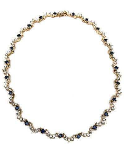 Arthur Marder Fine Jewelry 14k 10.50 Ct. Tw. Diamond & Sapphire Necklace - Metallic