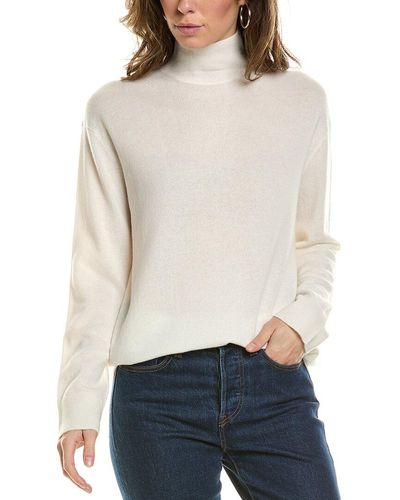 Vince Weekend Turtleneck Cashmere Sweater - White