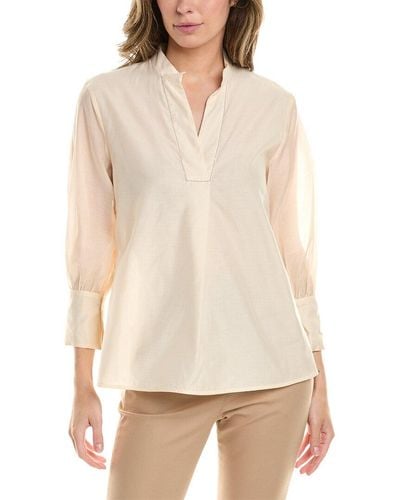 Peserico Silk-blend Shirt - Natural