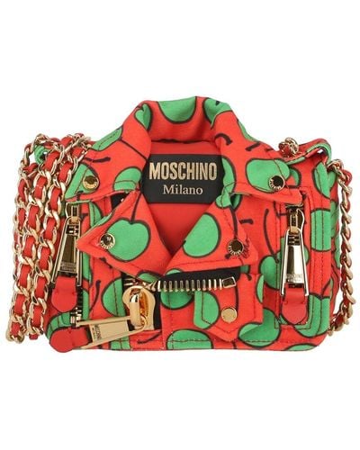 Moschino All-over Cherry Biker Bag - Red