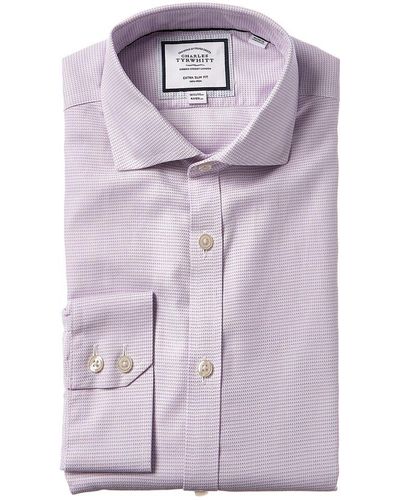Charles Tyrwhitt Non-iron Cambridge Weave Cutaway Extra Slim Fit Shirt - Purple