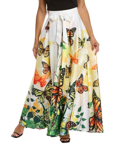 Gracia Butterfly Nature Maxi Skirt - Green