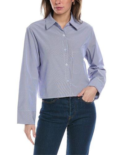 To My Lovers Cropped Shirt - Blue