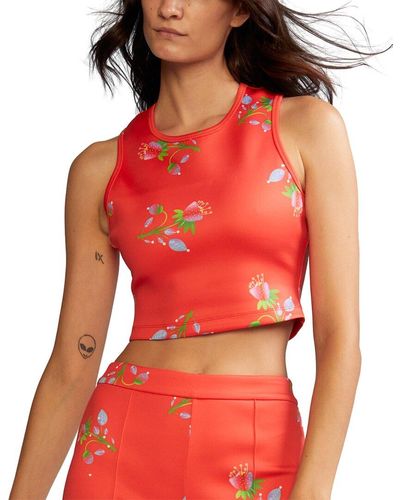 Cynthia Rowley Bonded Racer Back Tank - Red
