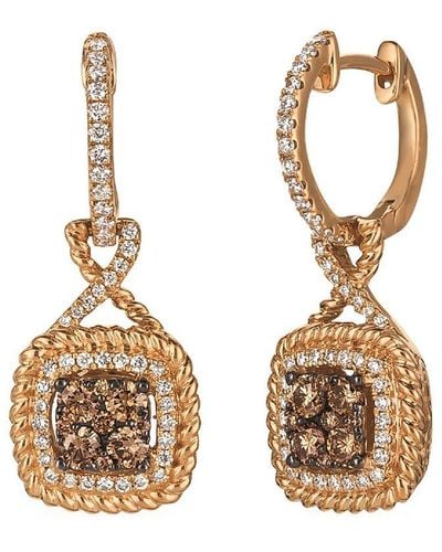 Le Vian Le Vian 14k Strawberry Gold 0.87 Ct. Tw. Diamond Earrings - Metallic