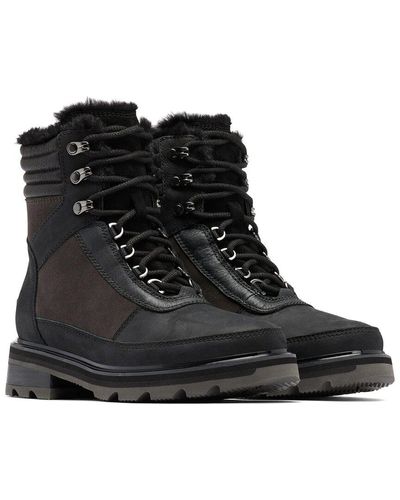 Sorel Lennoxtm Lace Cozy Stkd Wp Leather Boot - Black