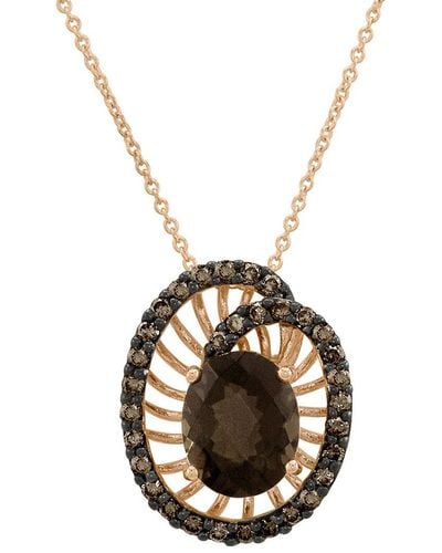 Le Vian ® 14k 2.63 Ct. Tw. Diamond & Chocolate Quartz® Pendant Necklace - Metallic