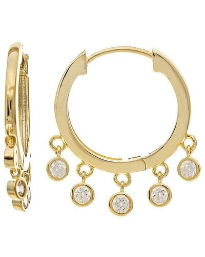Rivka Friedman 18k Plated Cz Dangle Earrings - Metallic