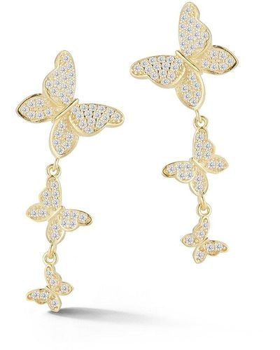 Glaze Jewelry 14k Over Silver Cz Butterfly Studs - White
