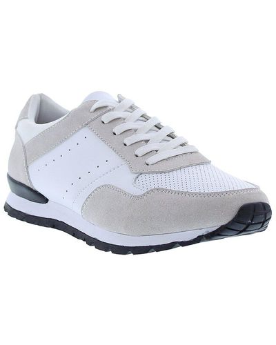 English Laundry Kenneth Leather & Suede Trainer - White