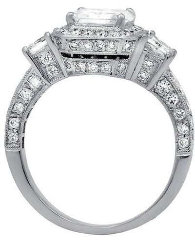Diana M. Jewels Fine Jewelry 18k 2.42 Ct. Tw. Diamond Half-set Ring - Metallic