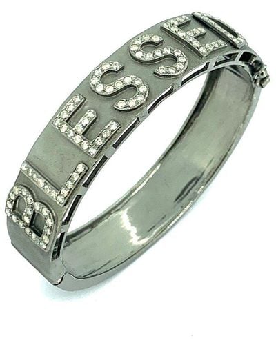 Arthur Marder Fine Jewelry Silver 1.90 Ct. Tw. Diamond Bangle Bracelet - Metallic