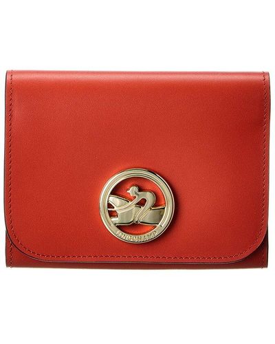 Longchamp Boxtrot Leather Wallet - Red