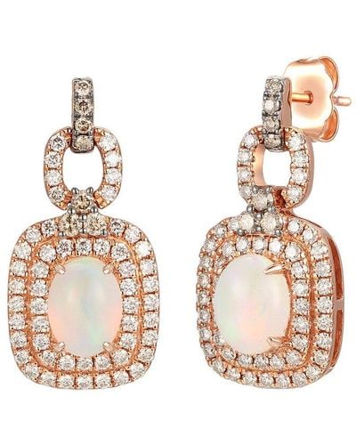 Le Vian Neopolitan Opaltm 14k Rose Gold 1.79 Ct. Tw. Diamond & Opal Drop Earrings - Metallic