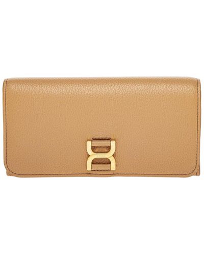 Chloé Marcie Leather Long Wallet - Natural
