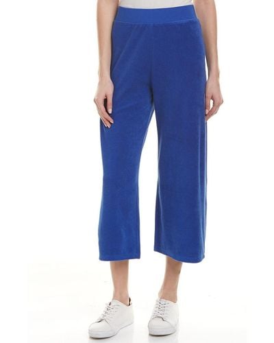 Juicy Couture Micro-terry Crop Wide Leg Pant - Blue