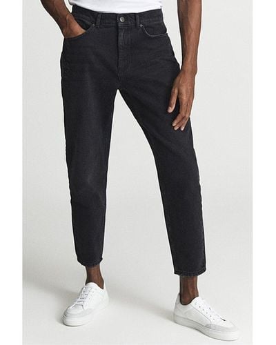 Reiss Daniel Cropped Washed Relaxed Jean - Blue
