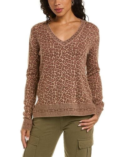 Johnny Was Rita V-neck Wool & Cashmere-blend Pullover - Brown