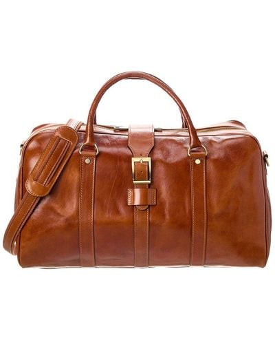 Persaman New York Santino Leather Weekender Bag - Brown