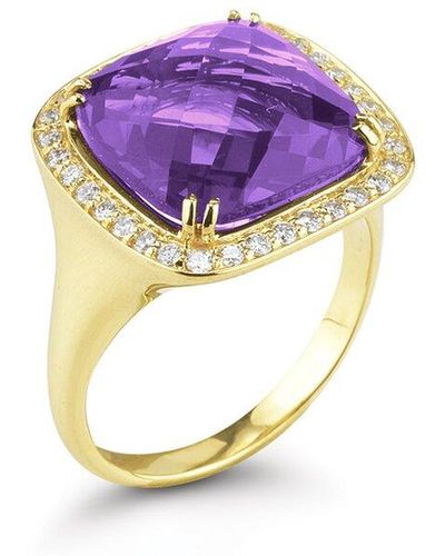I. REISS 14k 9.18 Ct. Tw. Diamond & Amethyst Ring - Purple