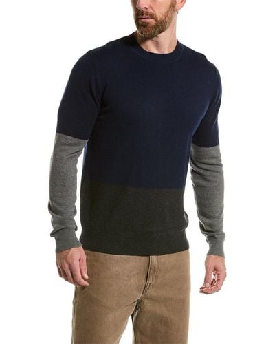 Loft 604 Colorblocked Wool Crewneck Sweater - Blue