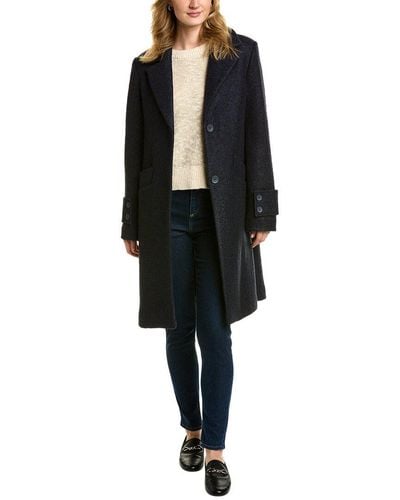 Andrew Marc Pressed Boucle Wool-blend Jacket - Blue