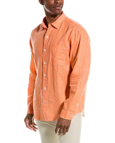 Tommy Bahama Sea Glass Breezer Linen Woven Shirt - Orange