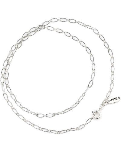 Samuel B. Silver Link Necklace - White