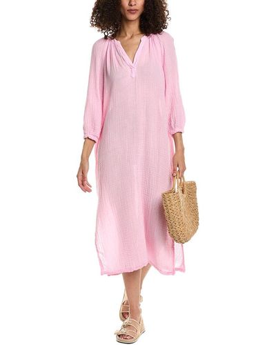 Sundry Side Slit Midi Dress - Pink