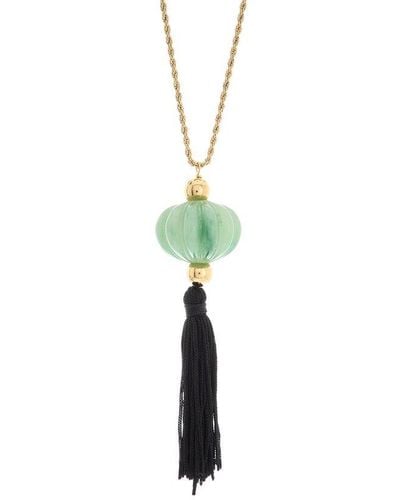 Kenneth Jay Lane Plated Pendant Necklace - Green