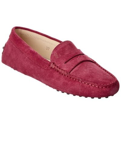 Tod's Tods Gommino Suede Loafer - Red