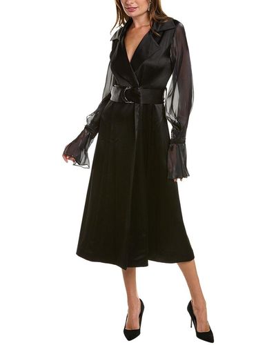 Galvan London Organza Trench Coat - Black