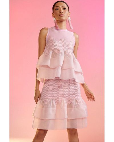 Cynthia Rowley Ines Organza Skirt - Pink