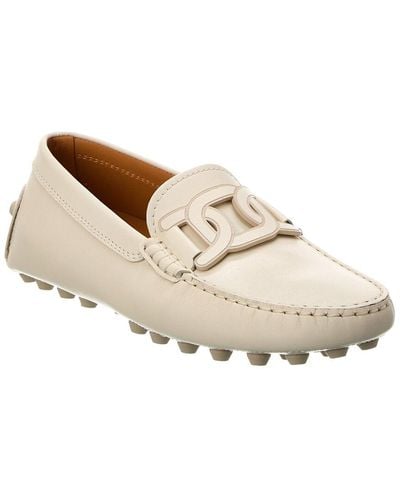 Tod's Kate Gommino Leather Loafer - White