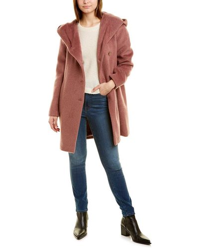 Cole Haan Asymmetrical Wool-blend Coat - Multicolor