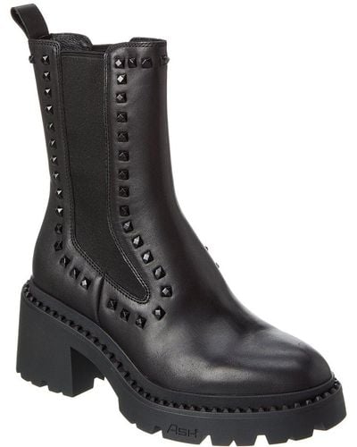 Ash Nile Bis Leather Boot - Black