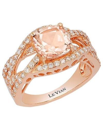 Le Vian Le Vian 14k Rose Gold 2.40 Ct. Tw. Diamond & Morganite Ring - White