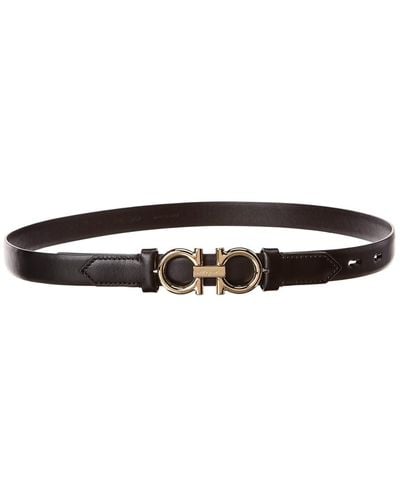 Ferragamo Gancini Sized Leather Belt - Black